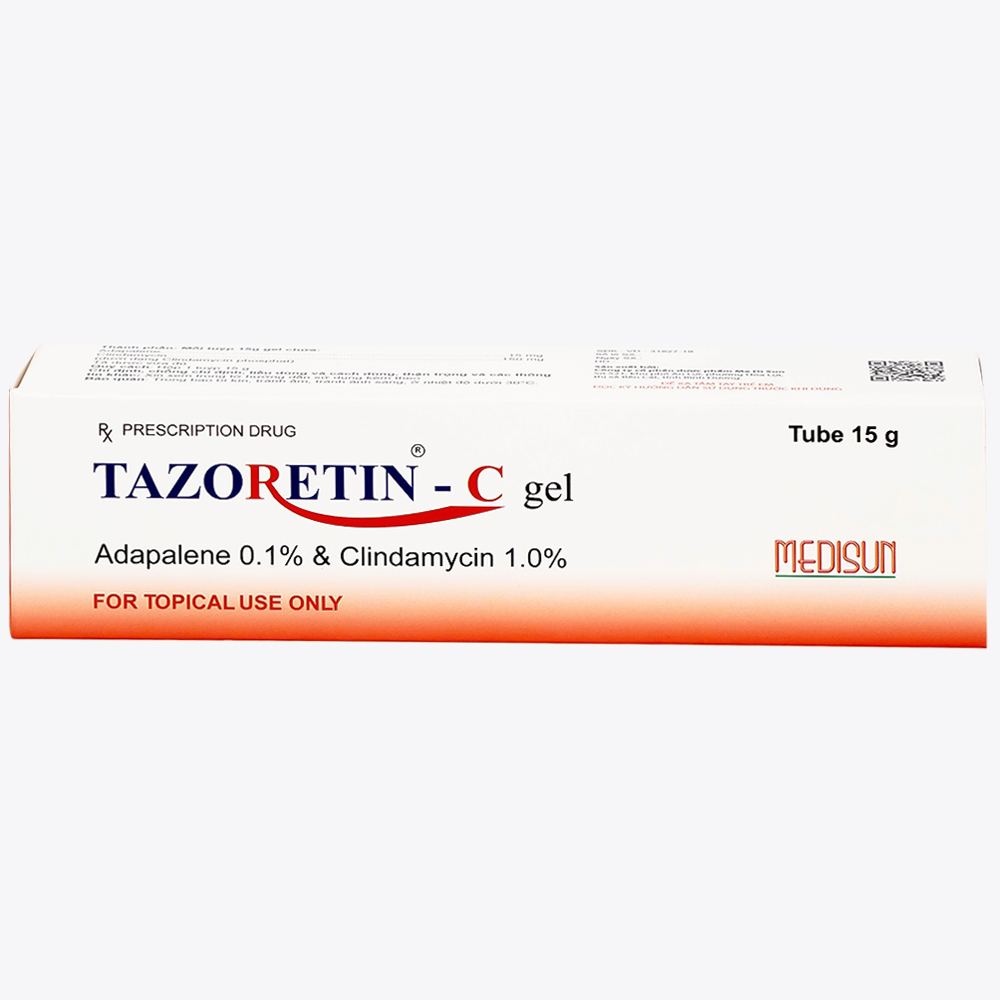 Thuốc bôi ngoài da Tazoretin - C Gel 15g Medisun điều trị tại chỗ mụn trứng cá