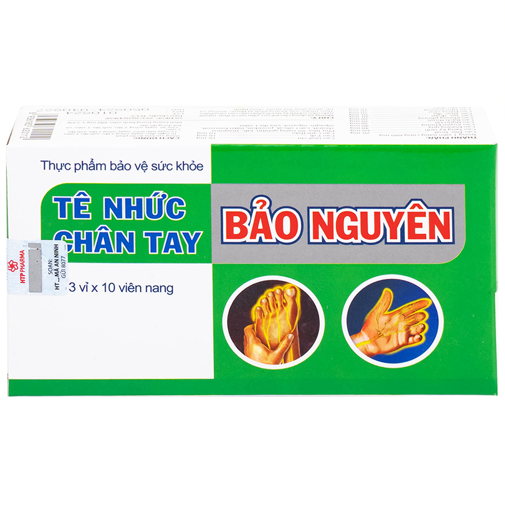 Viên uống hỗ trợ giảm tê nhức chân tay, đau mỏi vai gáy, tăng cường lưu thông khí huyết Tê Nhức Chân Tay Bảo Nguyên (3 vỉ x 10 viên)