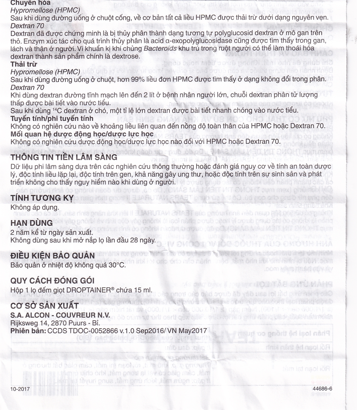 Thuốc nhỏ mắt Tears Naturale II Alcon giảm tiết nước mắt hoặc dịch nhầy (15ml)