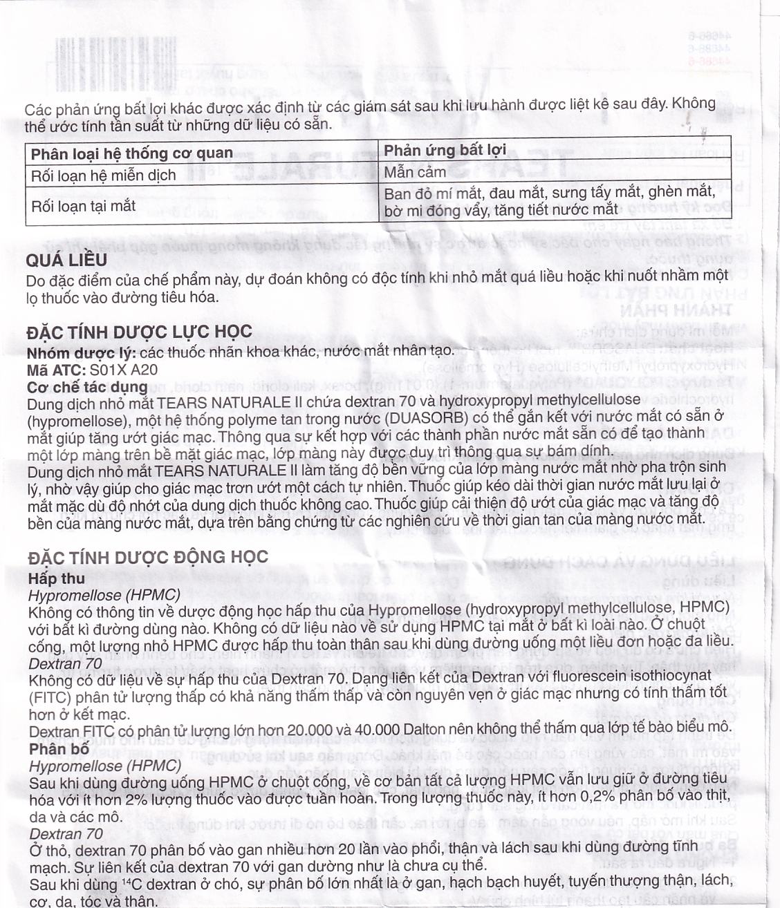 Thuốc nhỏ mắt Tears Naturale II Alcon giảm tiết nước mắt hoặc dịch nhầy (15ml)