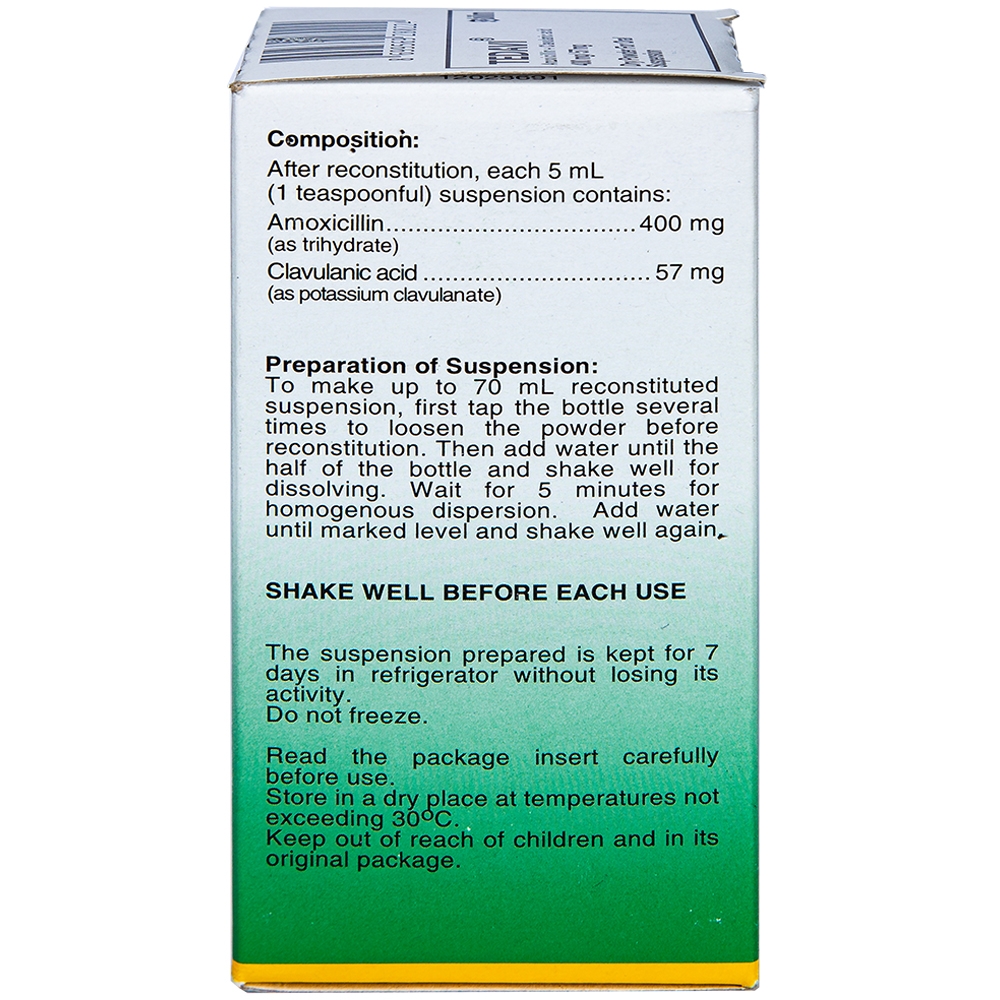 Bột pha uống Tedavi 400mg/57mg điều trị nhiễm khuẩn, viêm xoang, viêm tai giữa (70ml)