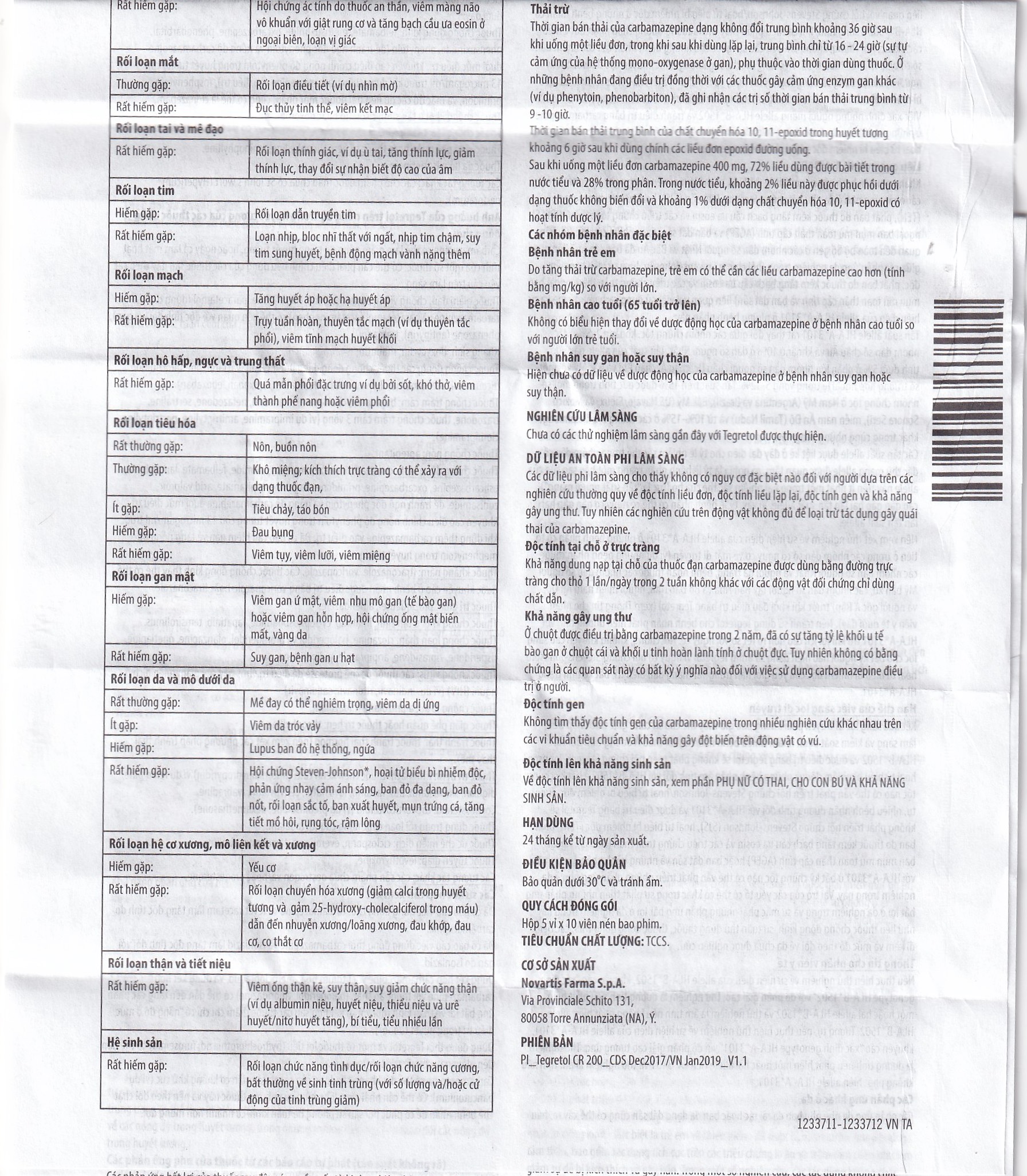 Thuốc Tegretol CR 200 điều trị bệnh động kinh (5 vỉ x 10 viên)