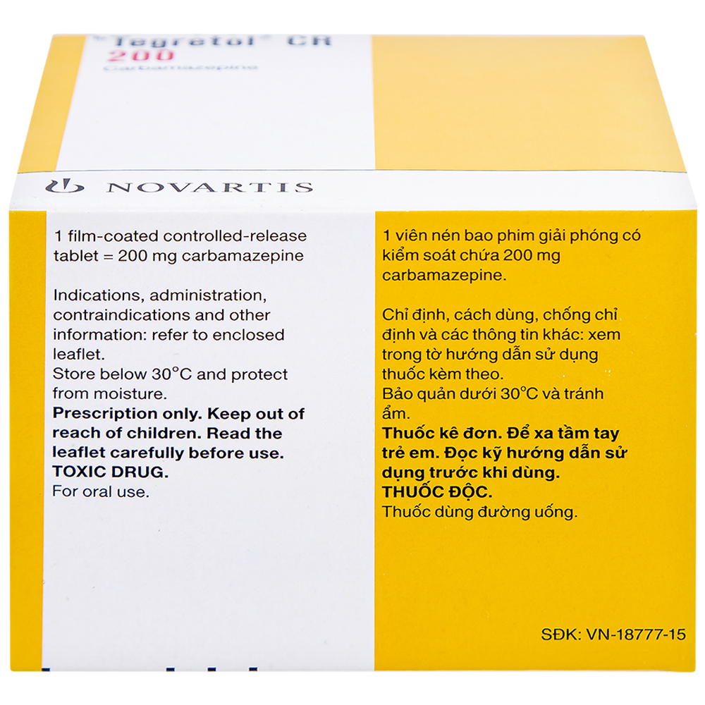 Thuốc Tegretol CR 200 điều trị bệnh động kinh (5 vỉ x 10 viên)