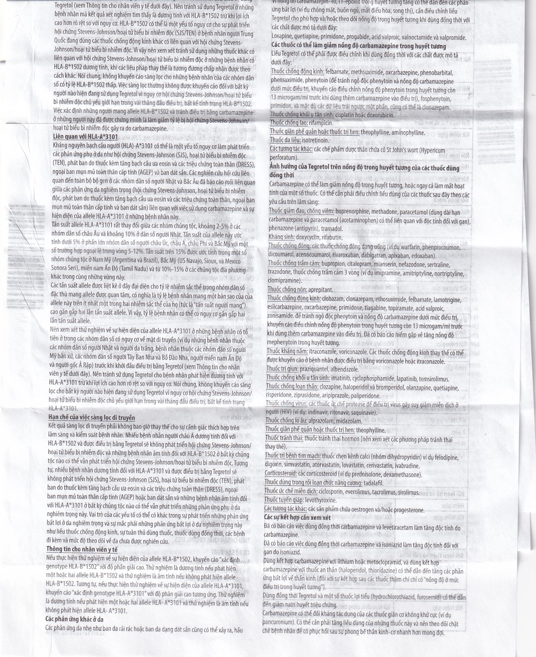 Thuốc Tegretol CR 200 điều trị bệnh động kinh (5 vỉ x 10 viên)