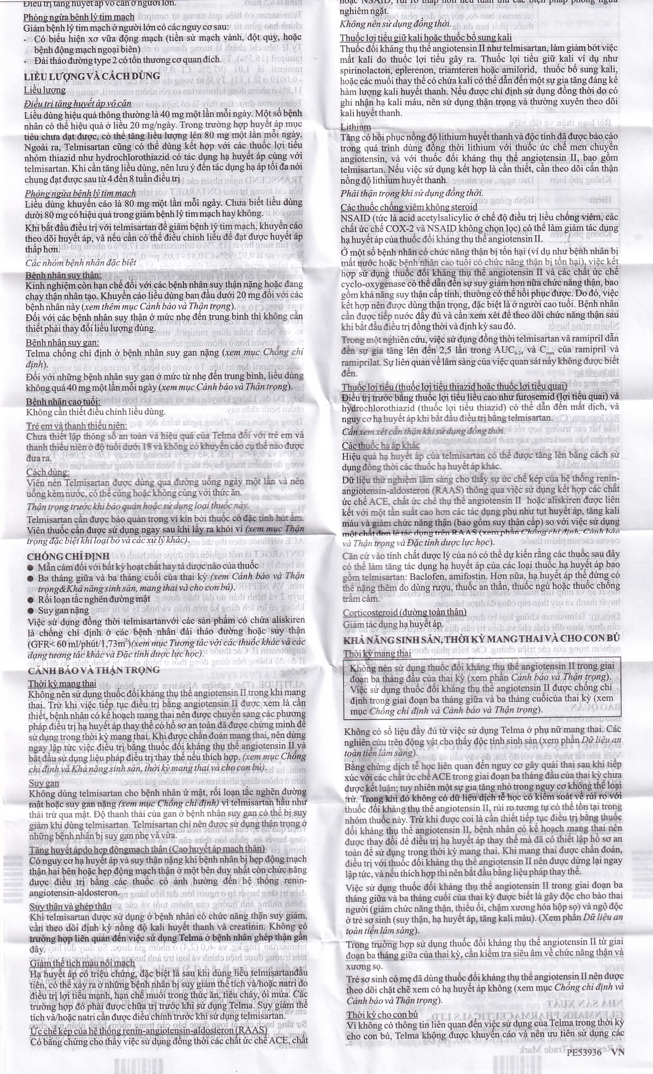 Thuốc Telma 20 Glenmark điều trị tăng huyết áp vô căn (1 vỉ x 10 viên)