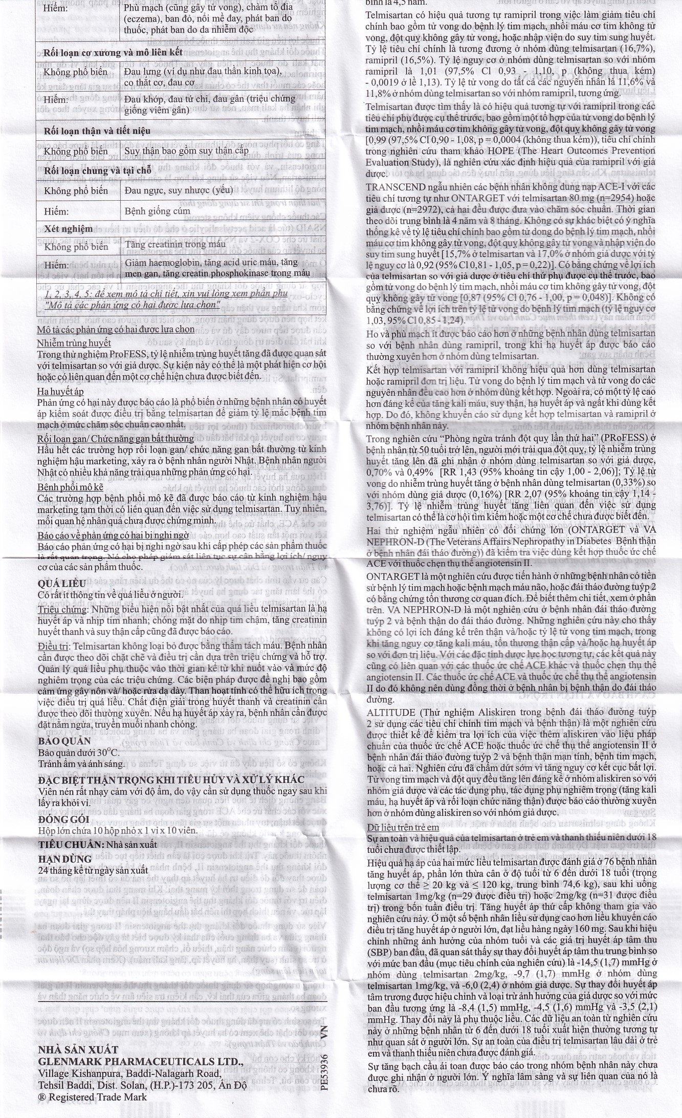 Thuốc Telma 40mg Glenmark điều trị tăng huyết áp (1 vỉ x 10 viên)