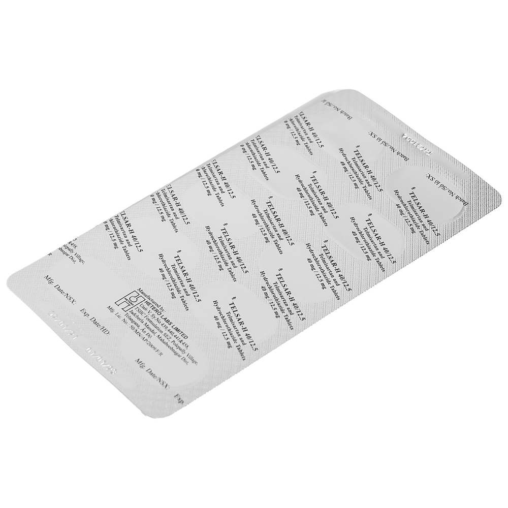 Thuốc Telsar-H 40/12.5 Hetero điều trị tăng huyết áp (3 vỉ x 10 viên)