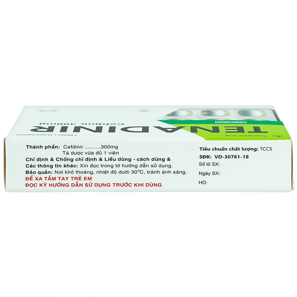 Thuốc Tenadinir 300mg Medipharco điều trị nhiễm khuẩn ở mức độ nhẹ và vừa (2 vỉ x 10 viên)