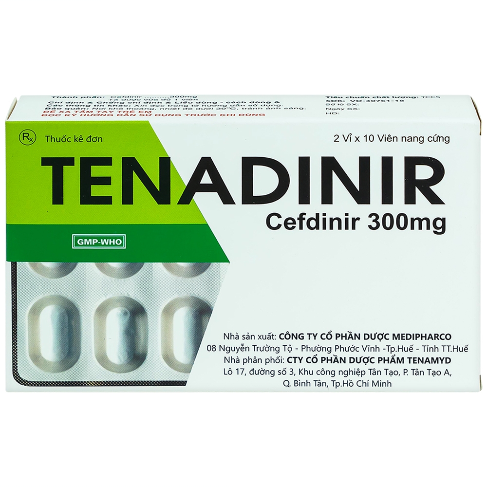 Thuốc Tenadinir 300mg Medipharco điều trị nhiễm khuẩn ở mức độ nhẹ và vừa (2 vỉ x 10 viên)