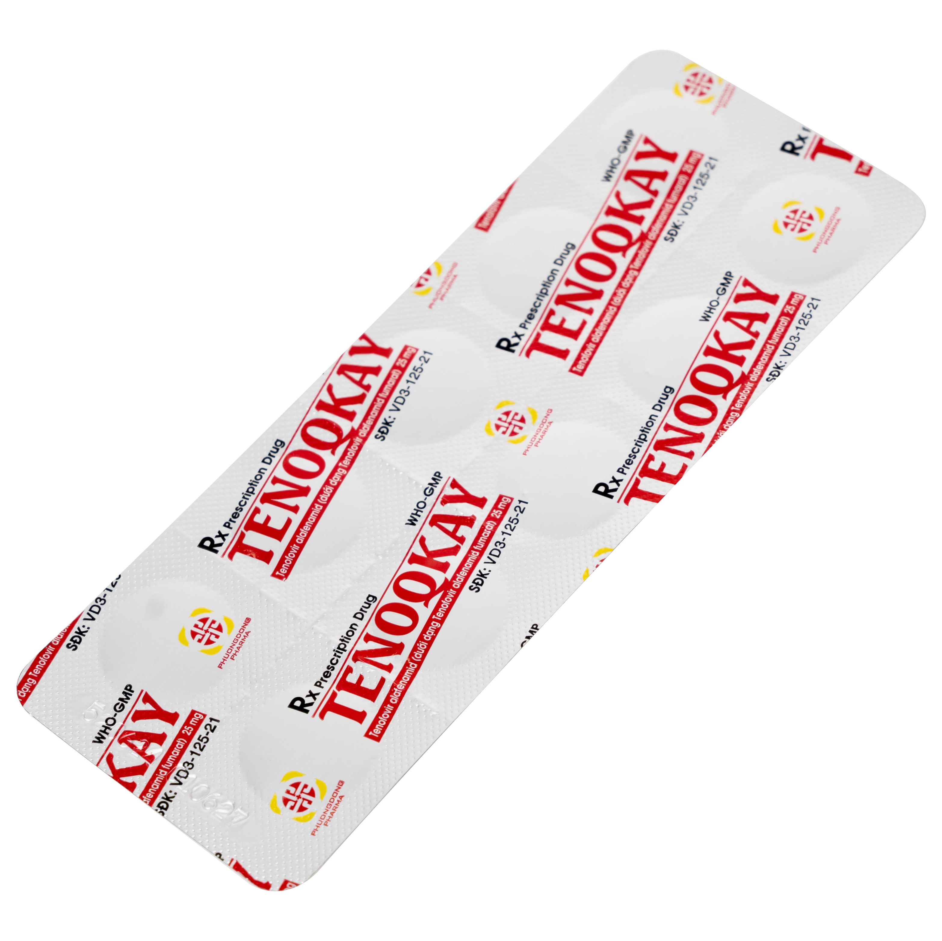 Thuốc Tenoqkay 25mg Phương Đông điều trị bệnh viêm gan siêu vi B mạn tính (3 vỉ x 10 viên)