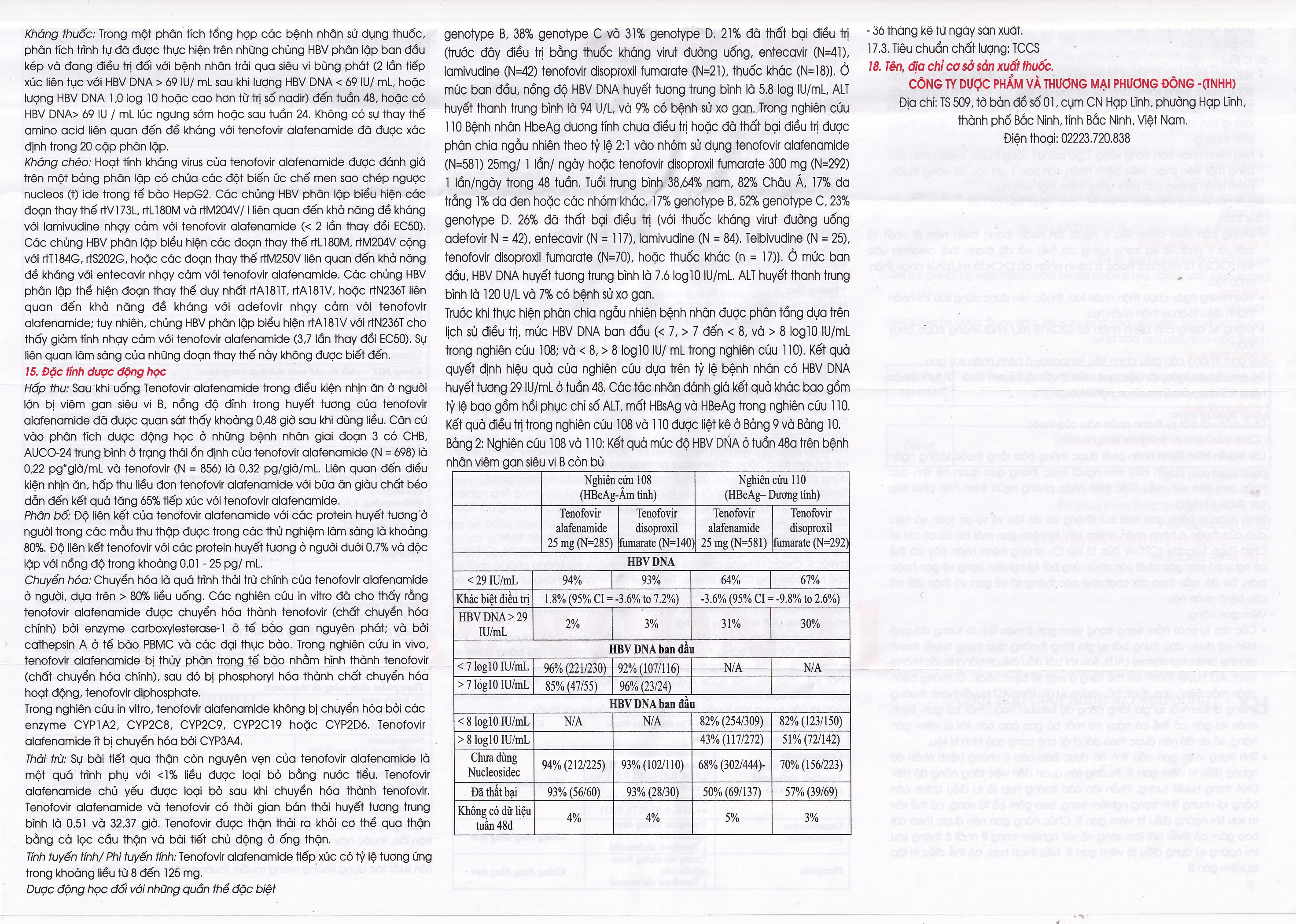 Thuốc Tenoqkay 25mg Phương Đông điều trị bệnh viêm gan siêu vi B mạn tính (3 vỉ x 10 viên)