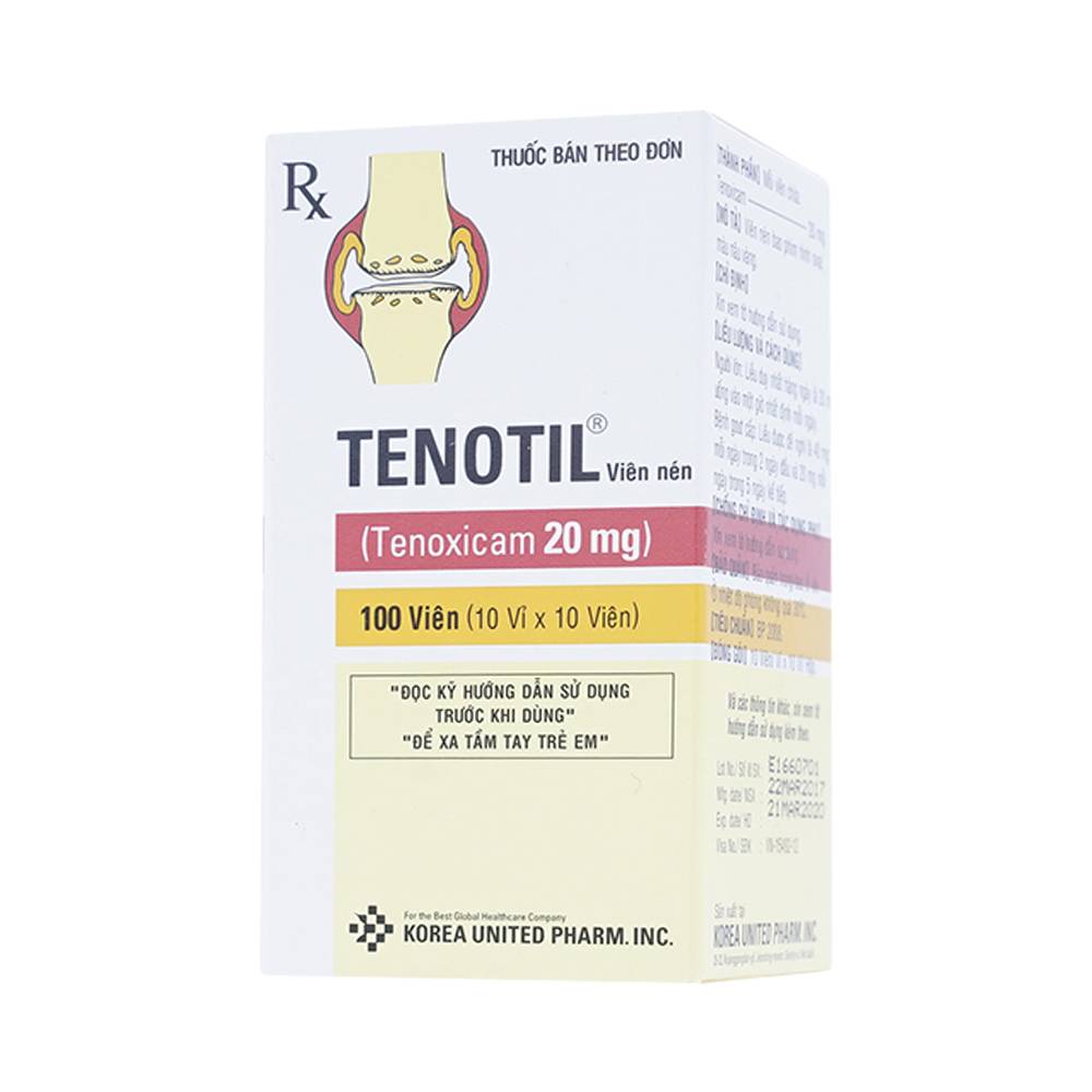 Thuốc Tenotil điều trị viêm khớp dạng thấp, viêm xương khớp (10 vỉ x 10 viên) 