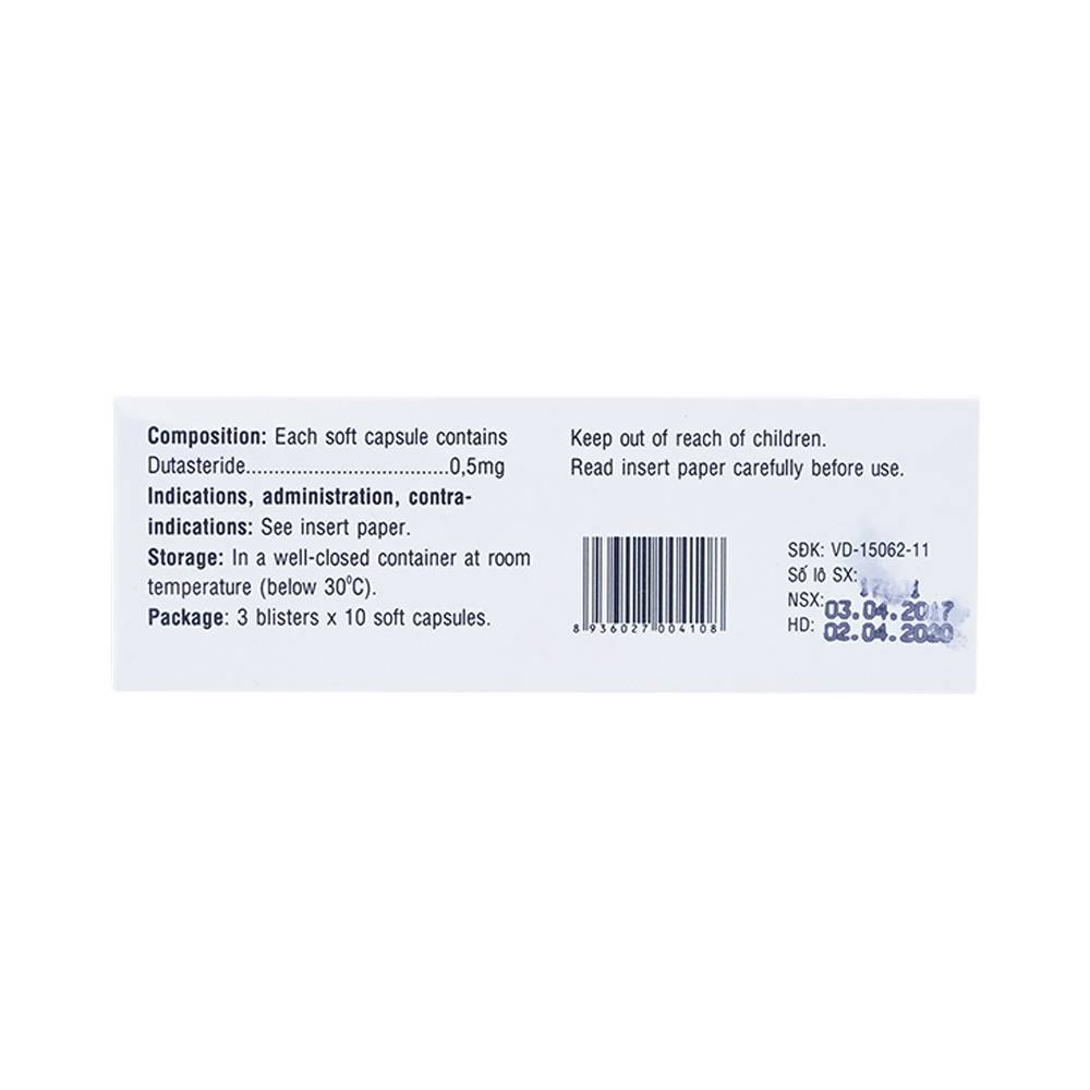 Thuốc Tenricy 0.5mg Phil điều trị triệu chứng phì đại tuyến tiền liệt lành tính (3 vỉ x 10 viên)