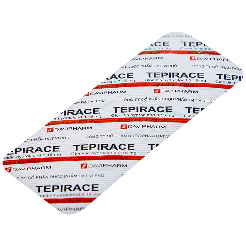 Thuốc Tepirace Davipharm điều trị tăng huyết áp (3 vỉ x 10 viên)