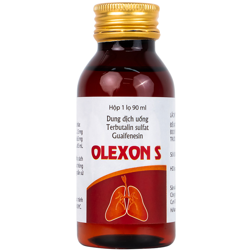 Dung dịch uống Terbutalin sulfat Guaifenesin OLEXON S Hà Nam điều trị ho có đờm, ho do hen phế quản (90ml)