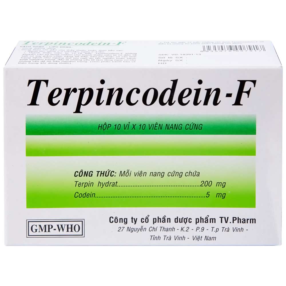 Thuốc Terpincodein-F giảm ho, long đờm (10 vỉ x 10 viên)