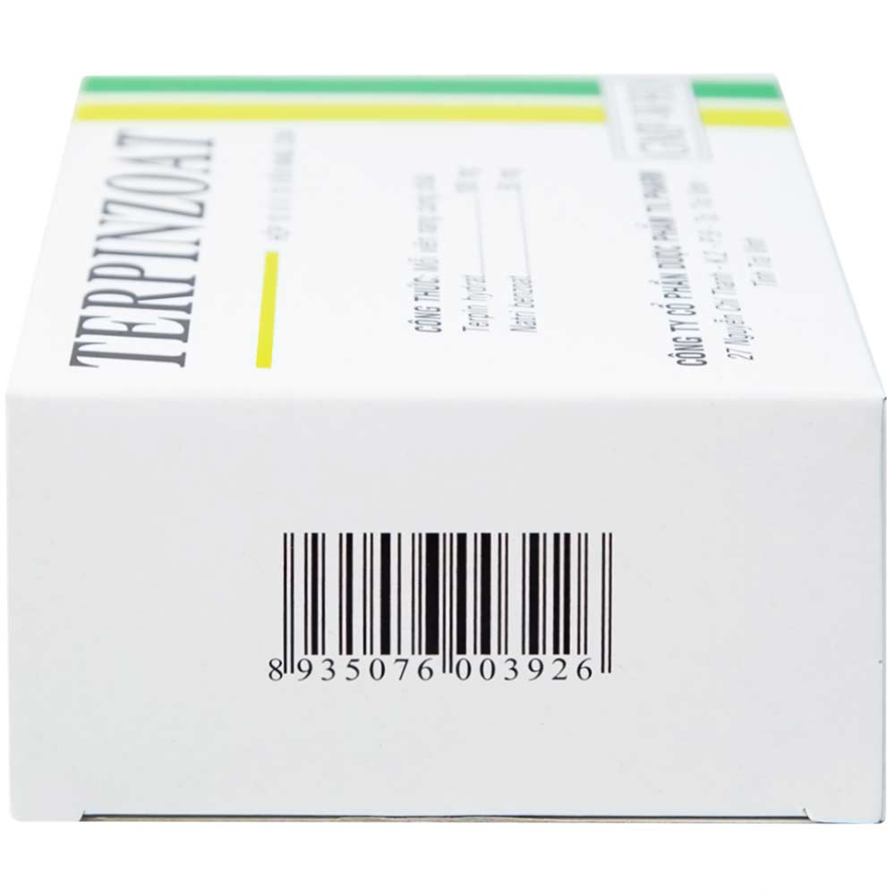 Thuốc Terpinzoat TV.PHARM làm loãng đờm và điều trị các triệu chứng ho (100 viên)