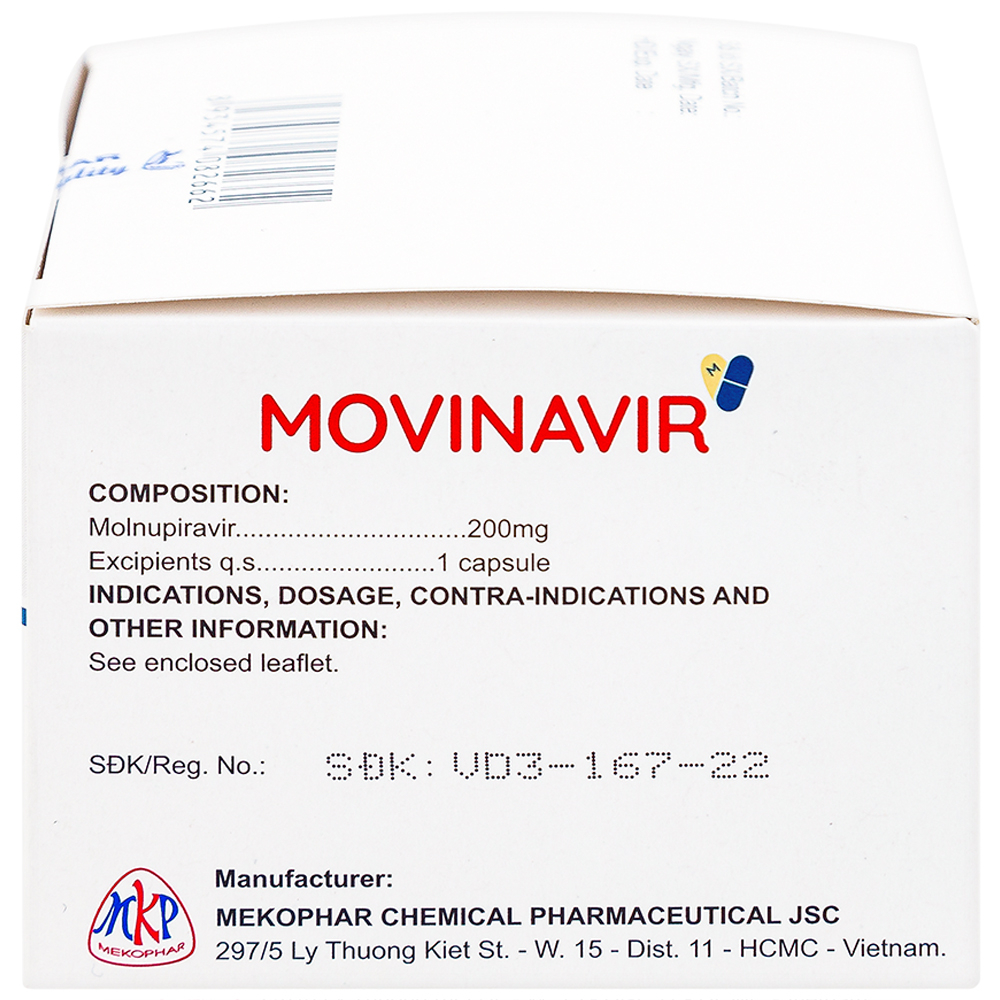 Thuốc Movinavir 200mg Mekophar điều trị Covid-19 mức độ nhẹ đến trung bình (10 vỉ x 10 viên)