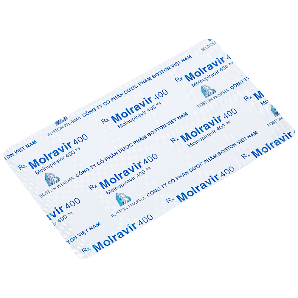 Thuốc Molravir 400 Boston điều trị Covid-19 nhẹ đến trung bình (2 vỉ x 10 viên)