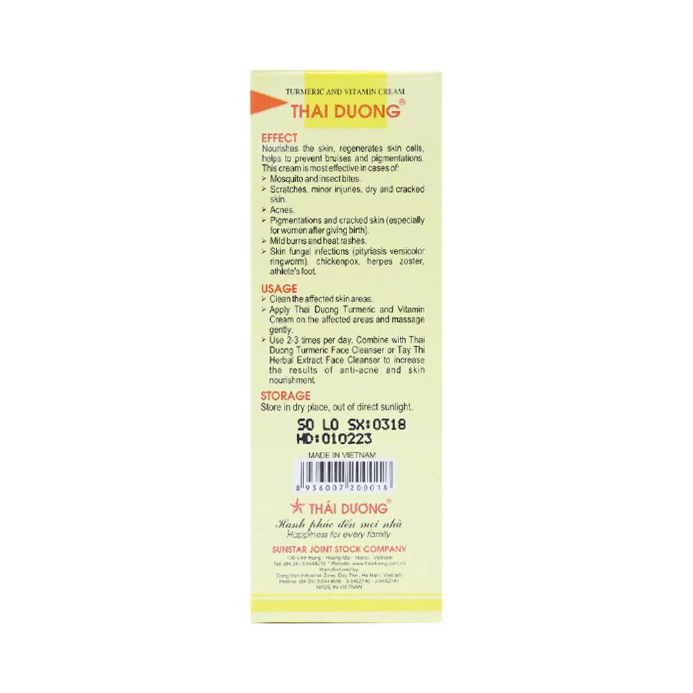 Kem bôi mờ thâm sẹo Thái Dương chứa nghệ, vitamin nano bạc 20g