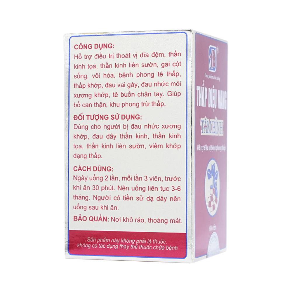 Viên uống trợ điều trị bệnh phong thấp Thấp Diệu Nang (60 viên)