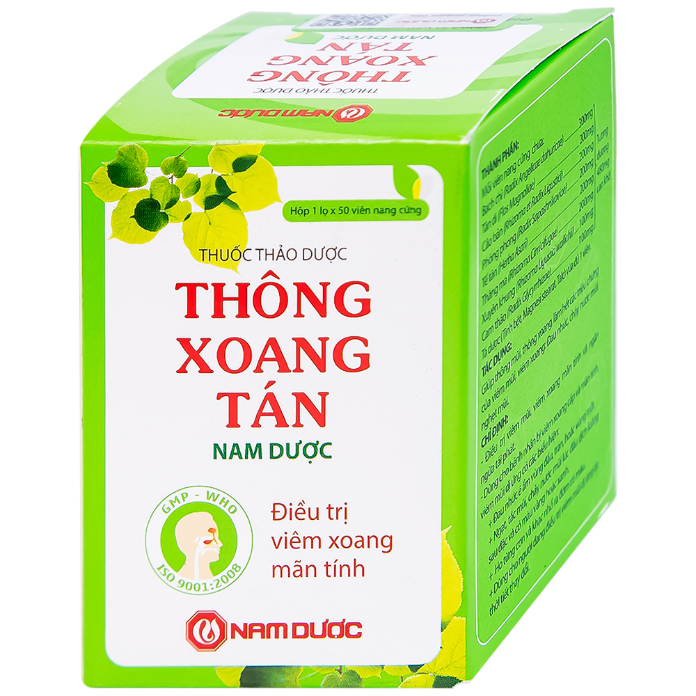 Thuốc Thông Xoang Tán Nam Dược điều trị viêm xoang mãn tính (50 viên)