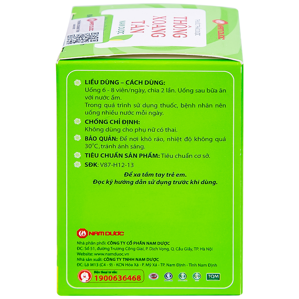 Thuốc Thông Xoang Tán Nam Dược điều trị viêm xoang mãn tính (50 viên)