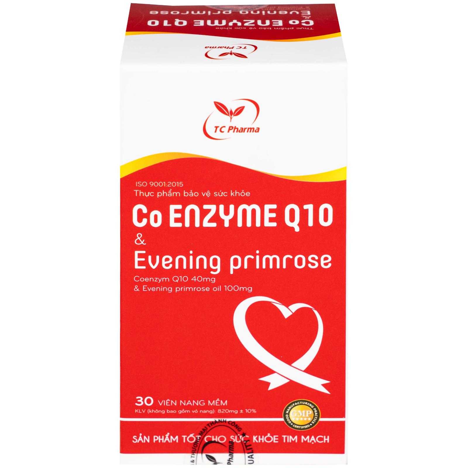 Viên uống hỗ trợ tốt cho tim mạch, giảm cholesterol máu Co Enzyme Q10 &amp; Evening primrose (30 viên)