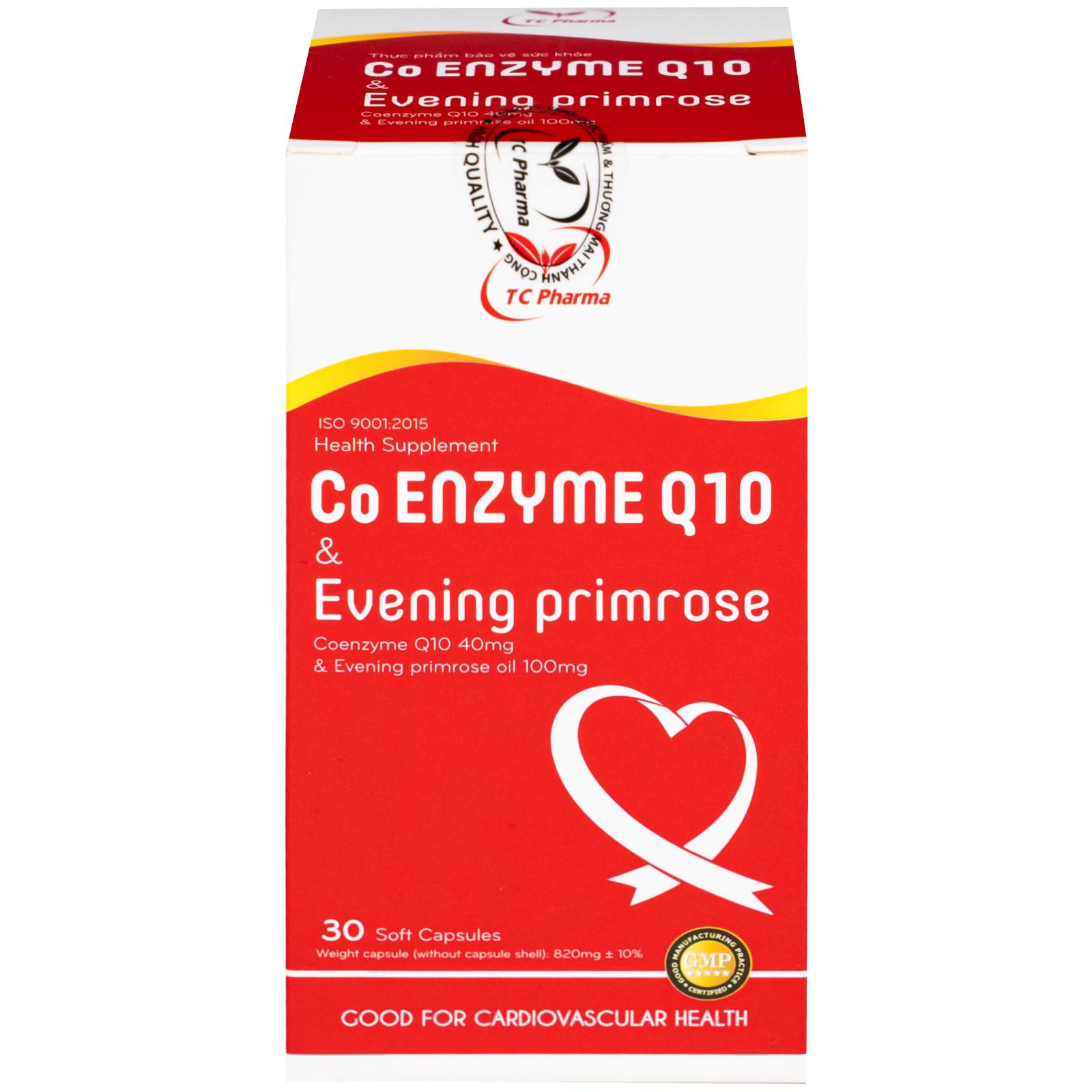Viên uống hỗ trợ tốt cho tim mạch, giảm cholesterol máu Co Enzyme Q10 & Evening primrose (30 viên)
