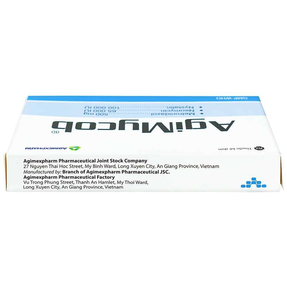 Viên đặt phụ khoa Agimycob Agimexpharm điều trị viêm âm đạo (1 vỉ x 10 viên)