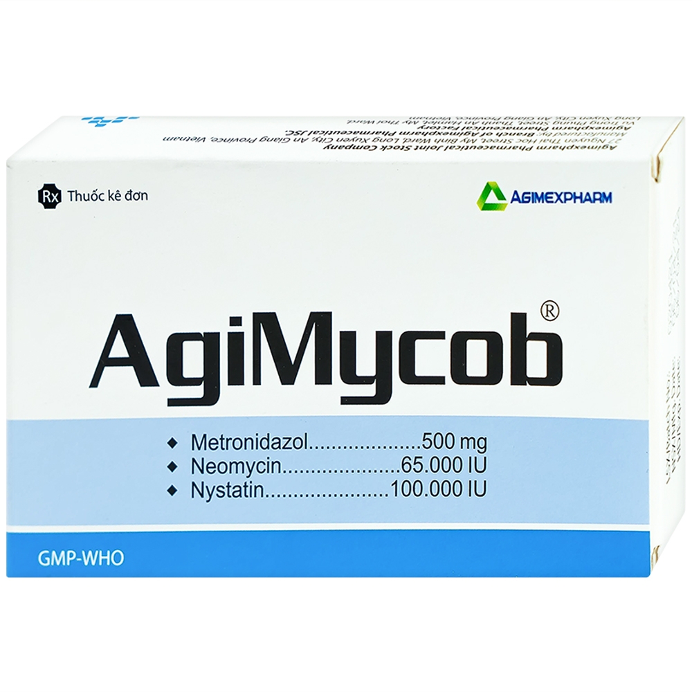 Viên đặt phụ khoa Agimycob Agimexpharm điều trị viêm âm đạo (1 vỉ x 10 viên)