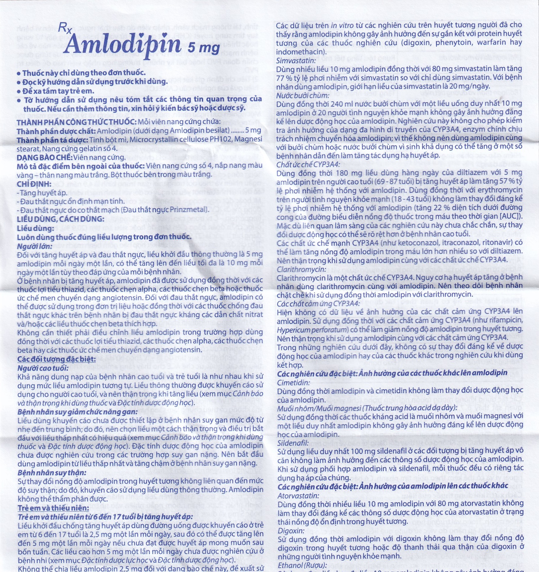 Thuốc Amlodipin 5mg Domesco điều trị tăng huyết áp, đau thắt ngực (3 vỉ x 10 viên)