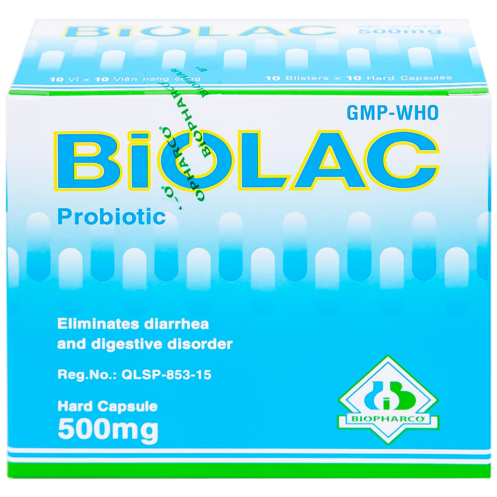 Men vi sinh sống Biolac Biopharco điều trị tiêu chảy, rối loạn tiêu hóa (10 vỉ x 10 viên)