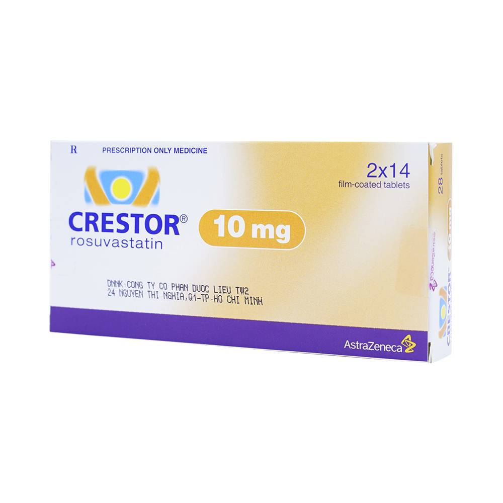 Thuốc Crestor 10mg AstraZeneca điều trị tăng cholesterol máu nguyên phát (2 vỉ x 14 viên)