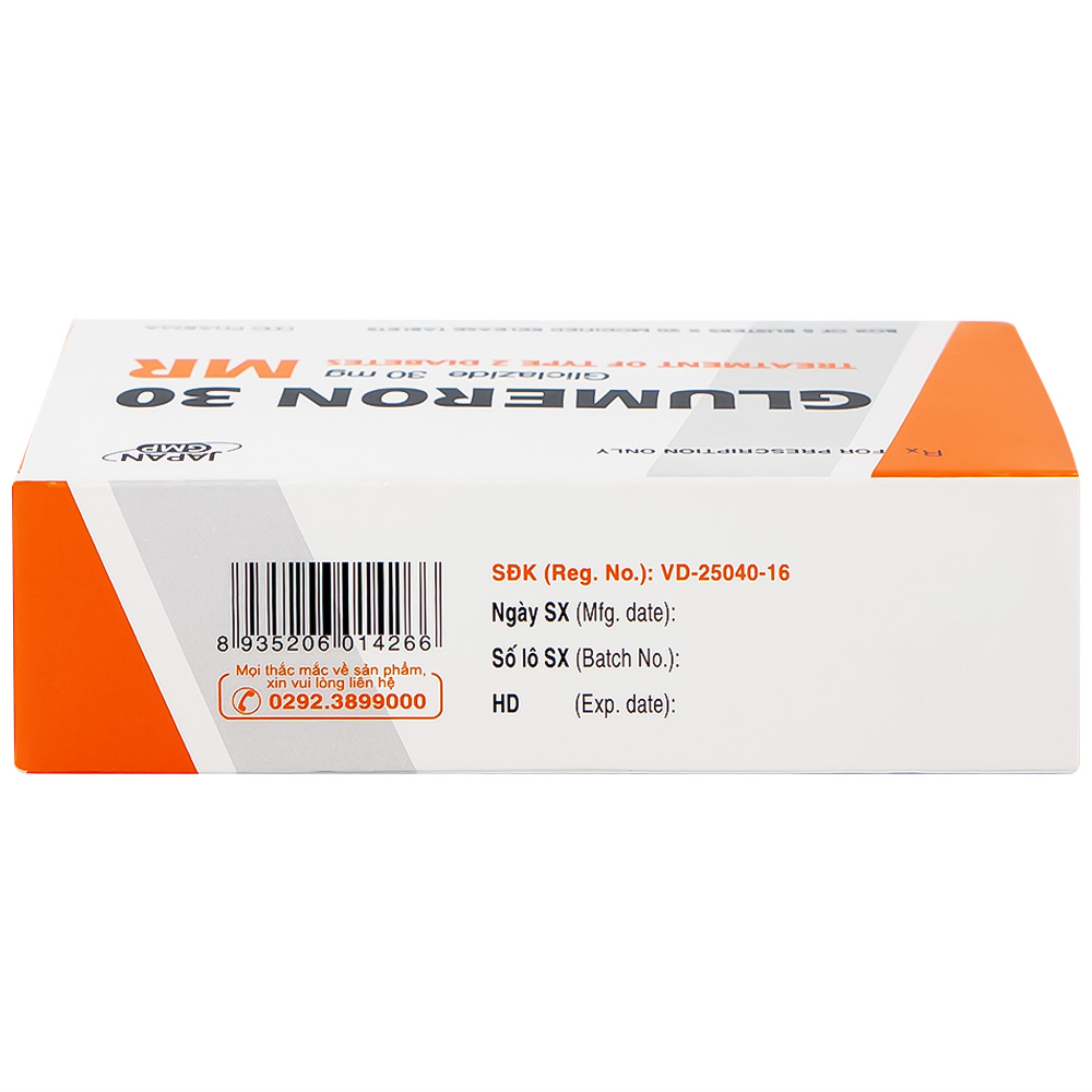 Thuốc Glumeron 30 MR DHG điều trị bệnh đái tháo đường típ 2 (5 vỉ x 20 viên)