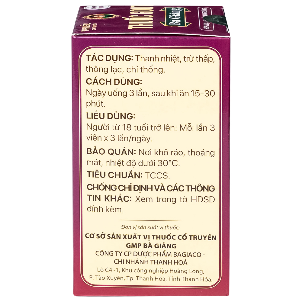 Thuốc Gout Bà Giằng điều trị gout, giảm acid uric, trị khớp do lắng đọng urat, viêm khớp (60 viên)