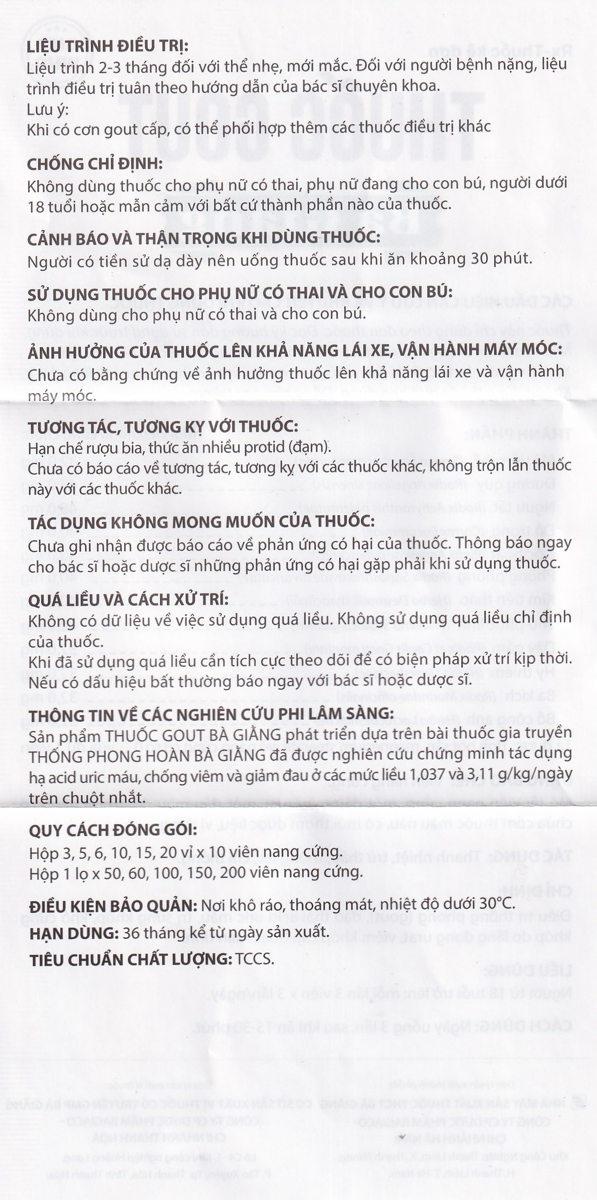 Thuốc Gout Bà Giằng điều trị gout, giảm acid uric, trị khớp do lắng đọng urat, viêm khớp (60 viên)