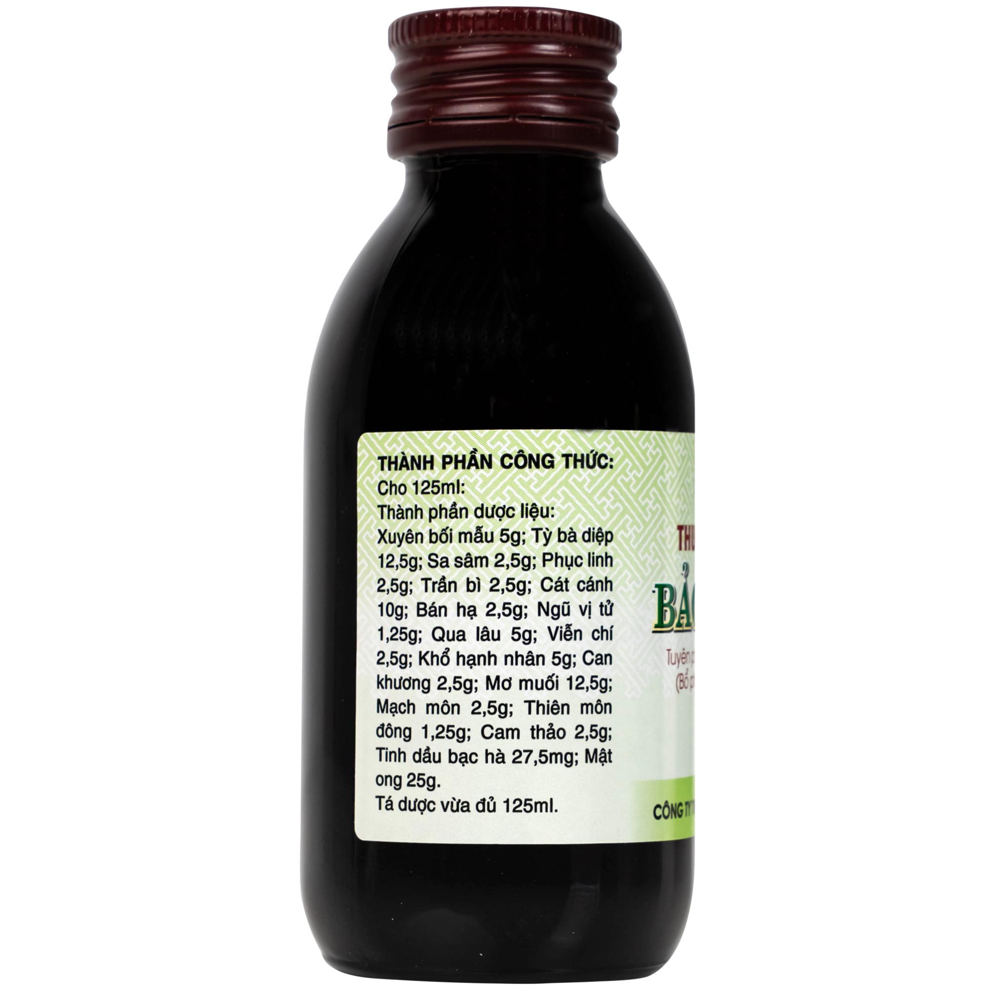 Siro ho Bảo Thanh điều trị các chứng ho, viêm phổi (125ml) 