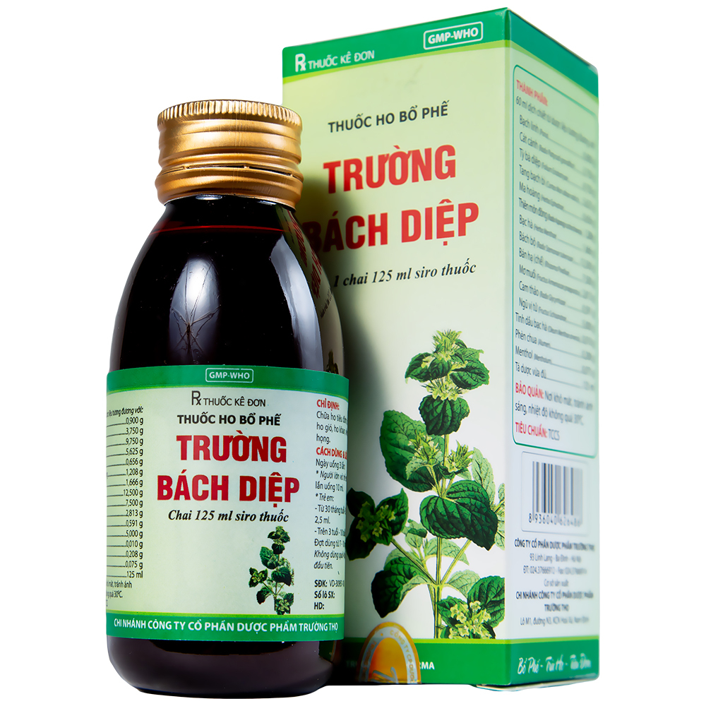 Thuốc ho bổ phế Trường Bạch Diệp Trường Thọ chữa ho tiêu đờm, chuyên trị ho cảm (125ml)