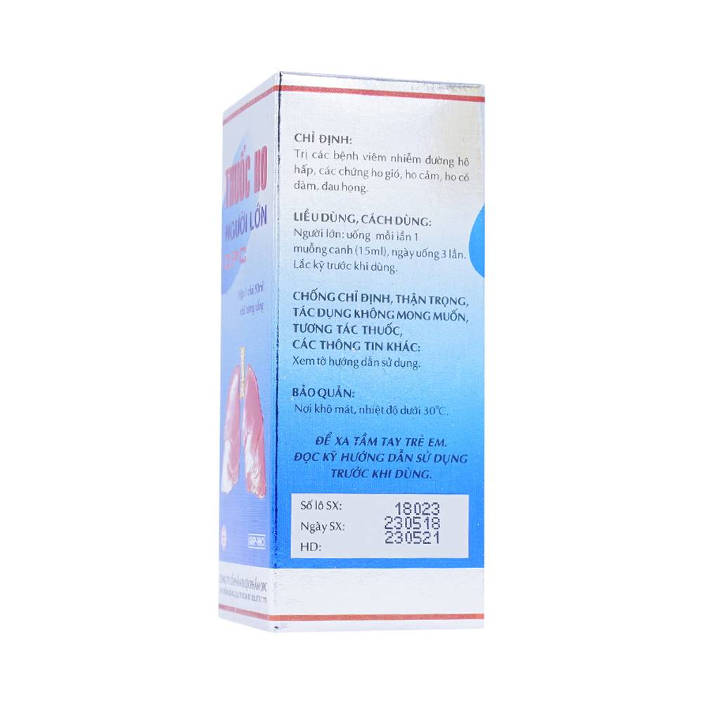 Thuốc ho người lớn OPC điều trị viêm nhiễm đường hô hấp, các chứng ho gió (90ml)
