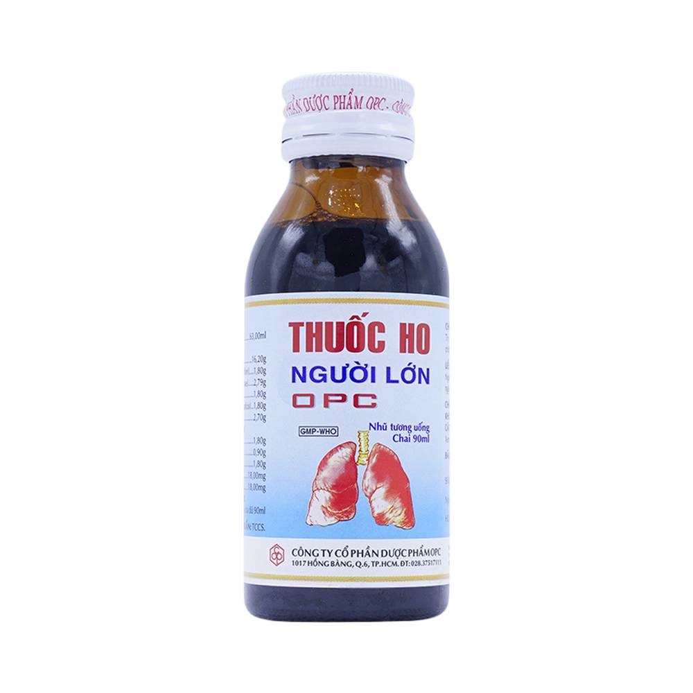 Thuốc ho người lớn OPC điều trị viêm nhiễm đường hô hấp, các chứng ho gió (90ml)