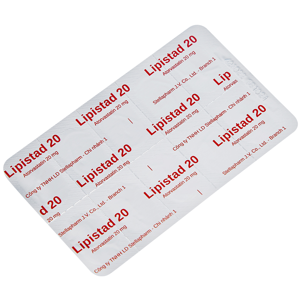 Viên nén Lipistad 20 Stella điều trị tăng cholesterol máu (3 vỉ x 10 viên)
