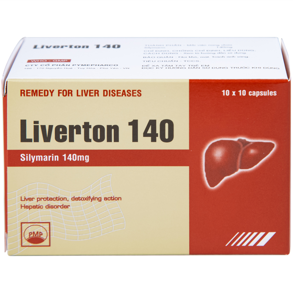Thuốc Liverton 140 Pymepharco điều trị bệnh gan, giải độc gan, rối loạn về gan (10 vỉ x 10 viên) 