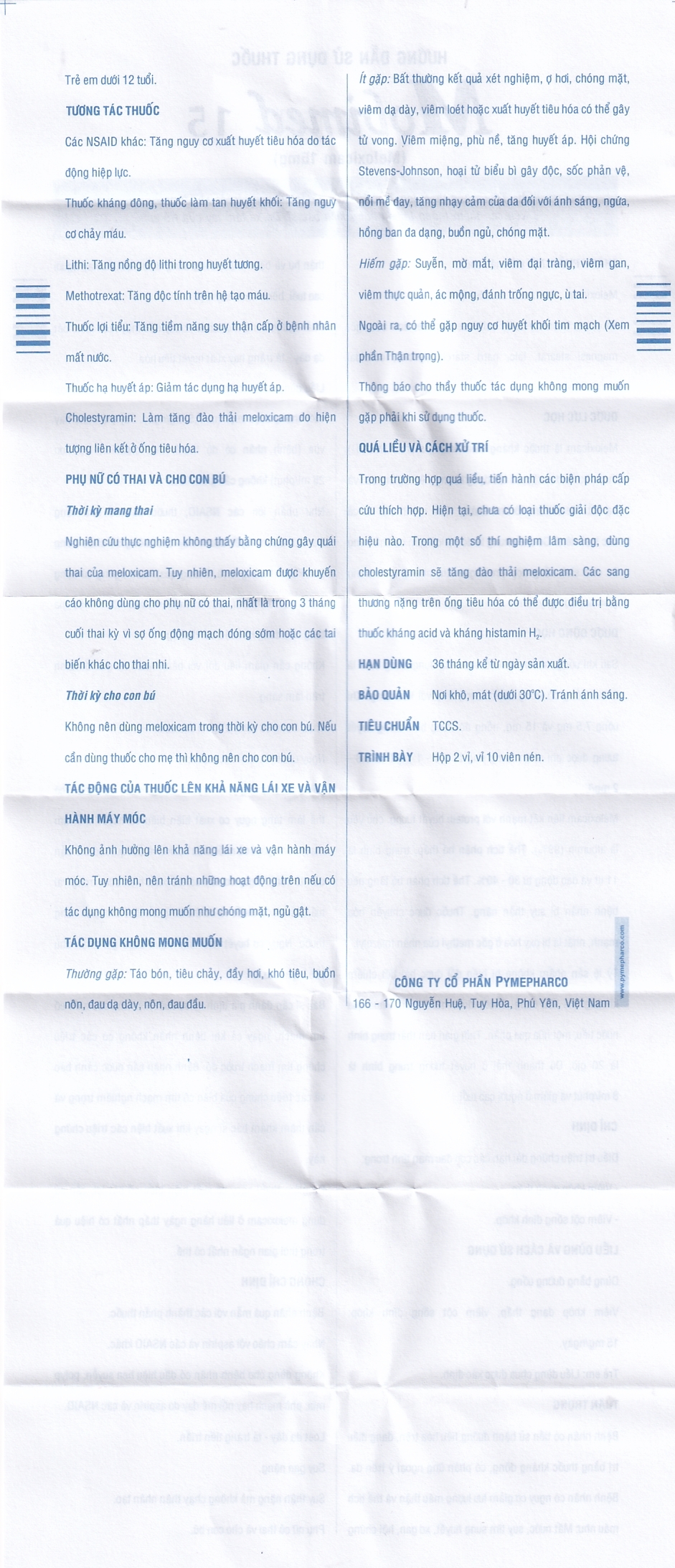 Thuốc Mobimed 15mg Pymepharco điều trị viêm khớp dạng thấp, viêm cột sống (2 vỉ x 10 viên)