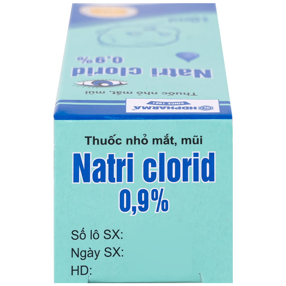 Thuốc nhỏ mắt, mũi Natri Clorid 0,9% HDPharma điều trị triệu chứng mỏi mắt, mắt đỏ, sổ mũi, nghẹt mũi (10ml)