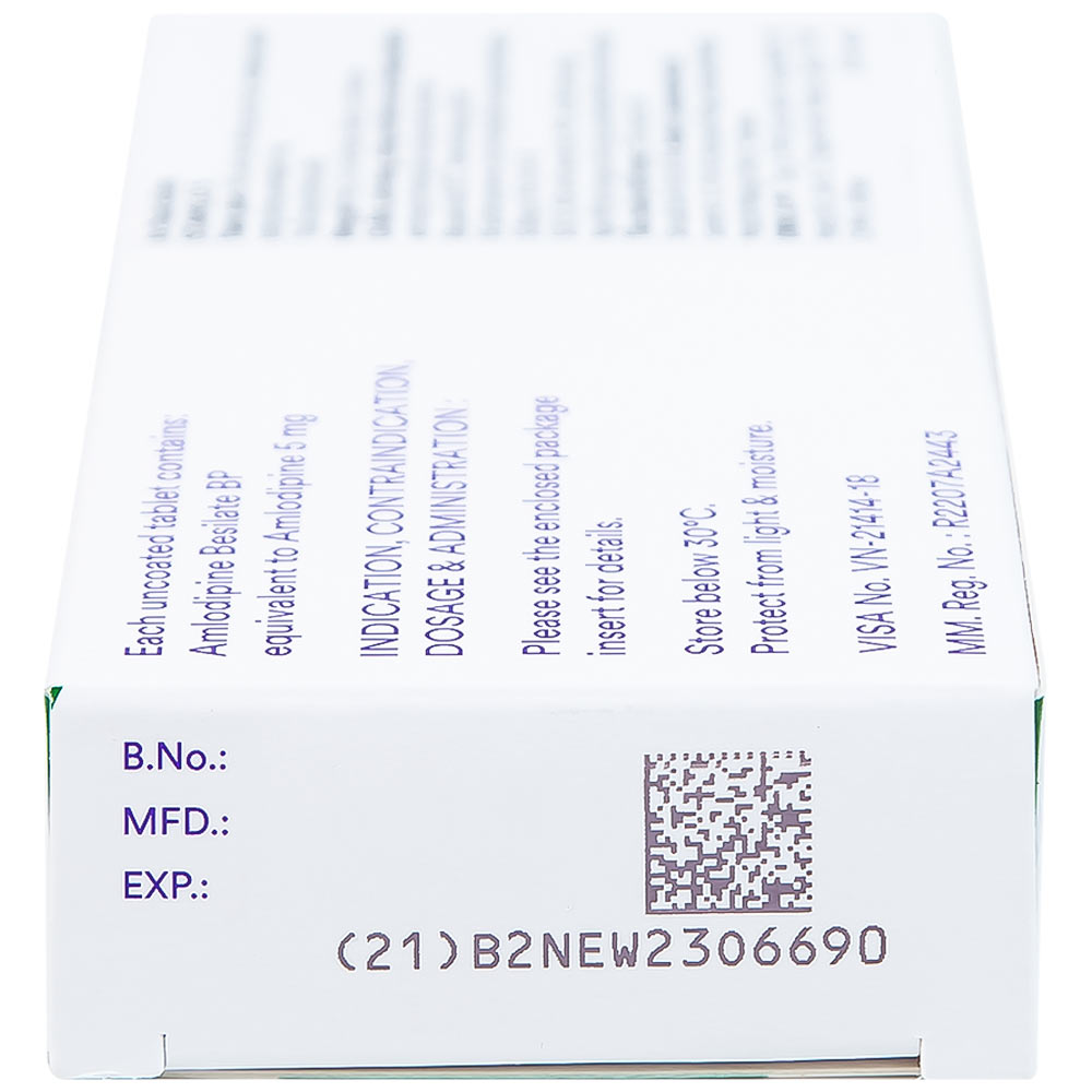 Thuốc Stamlo 5 Dr. Reddy's điều trị tăng huyết áp, đau thắt ngực ổn định mạn tính (2 vỉ x 10 viên)