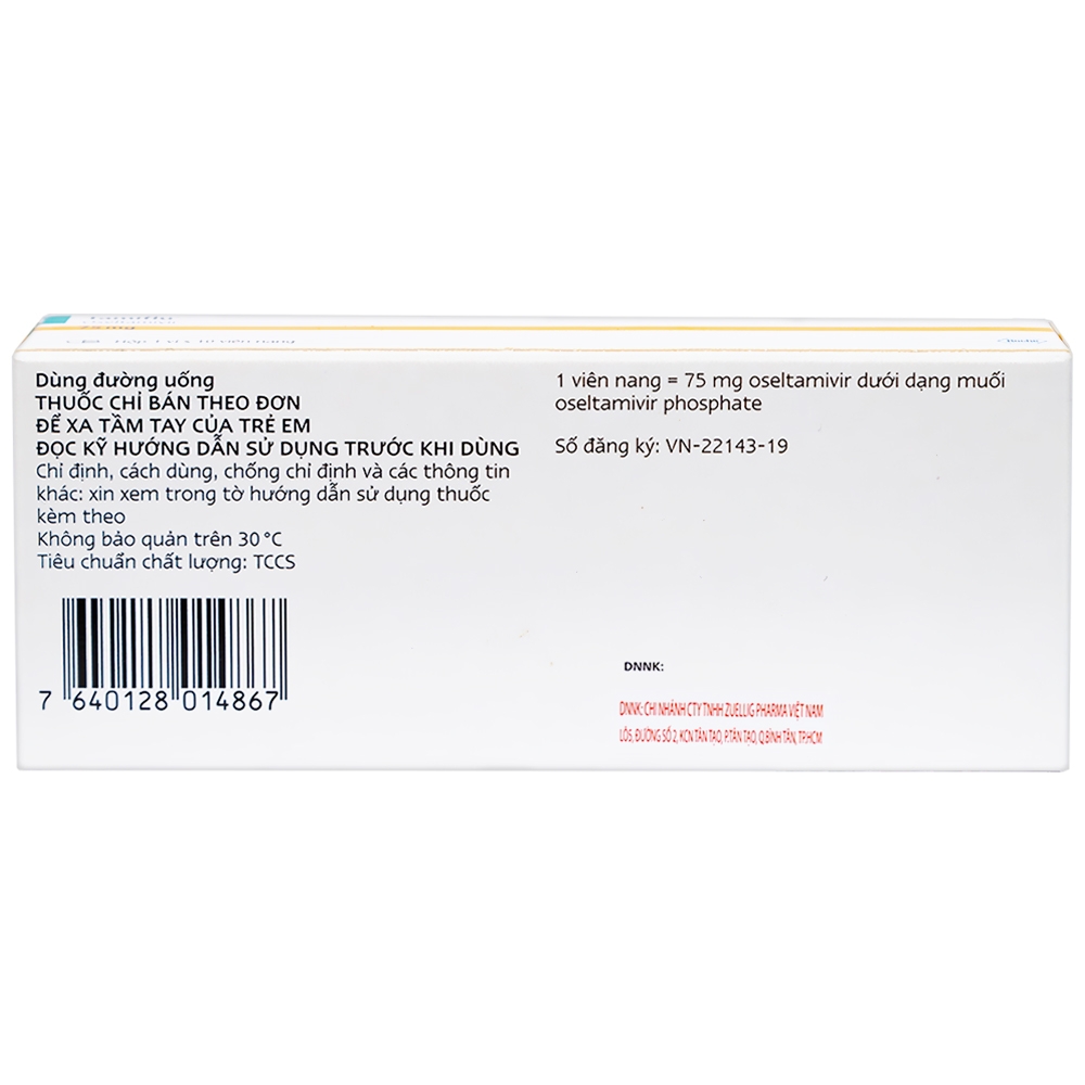 Thuốc Tamiflu Roche điều trị bệnh cúm (1 vỉ x 10 viên)