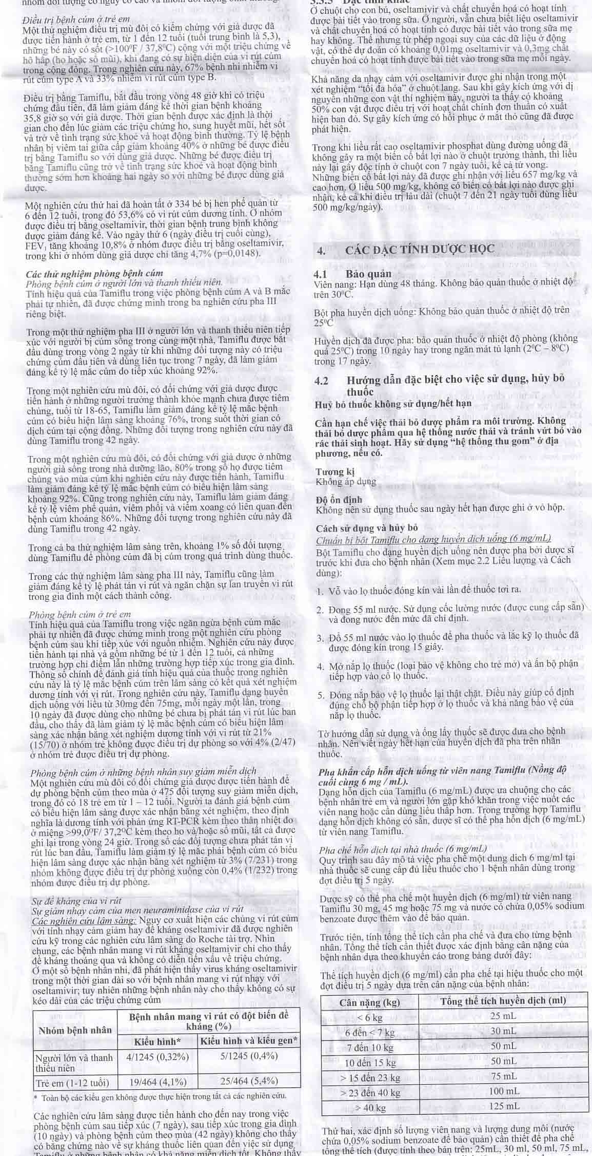 Thuốc Tamiflu Roche điều trị bệnh cúm (1 vỉ x 10 viên)