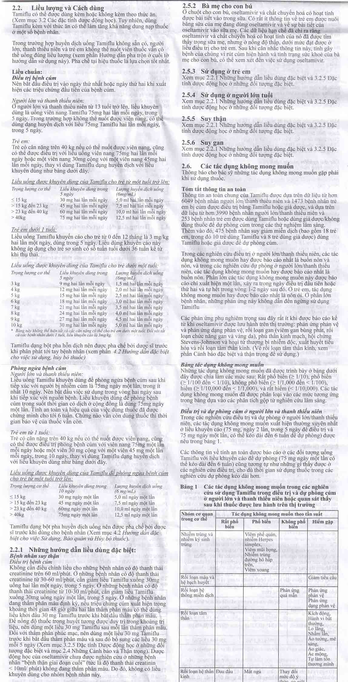 Thuốc Tamiflu Roche điều trị bệnh cúm (1 vỉ x 10 viên)