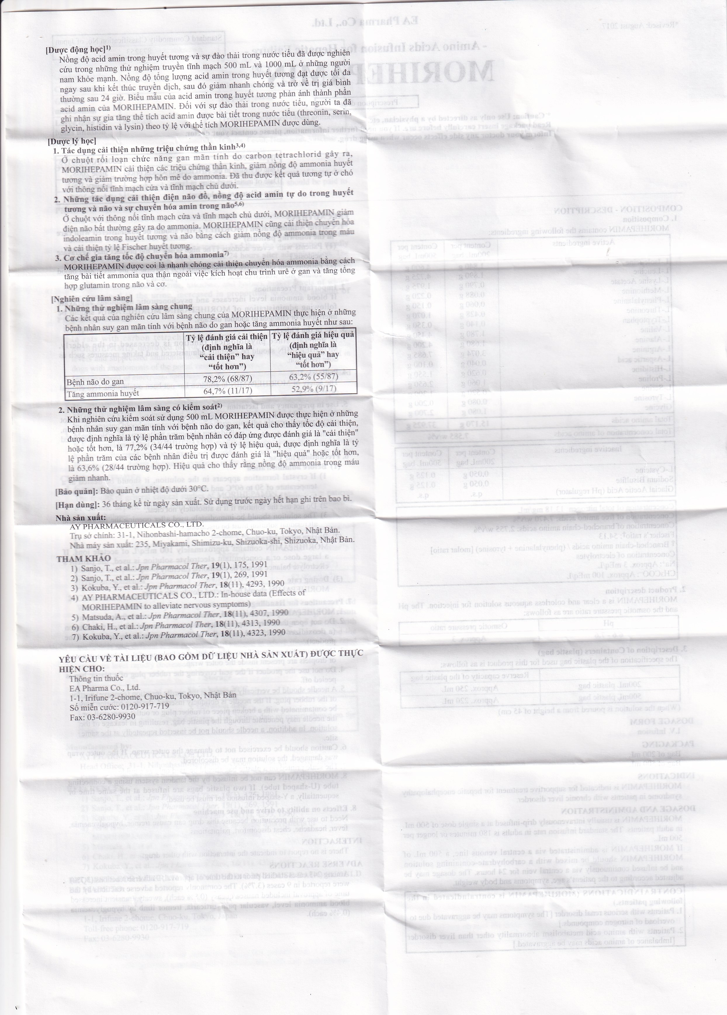 Dung dịch truyền Morihepamin Ajinomoto điều trị hội chứng não gan (200ml) 